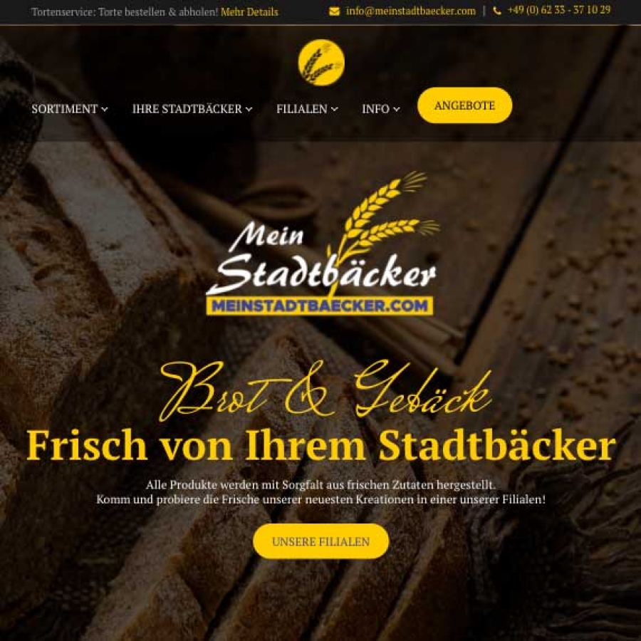 Website für die Stadtbäckerei Frankenthal GmbH
