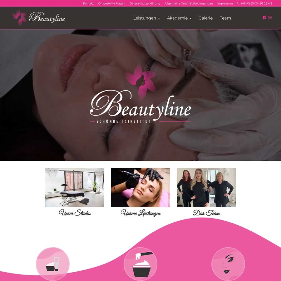 Website für Beautyline Schönheitsinstitut